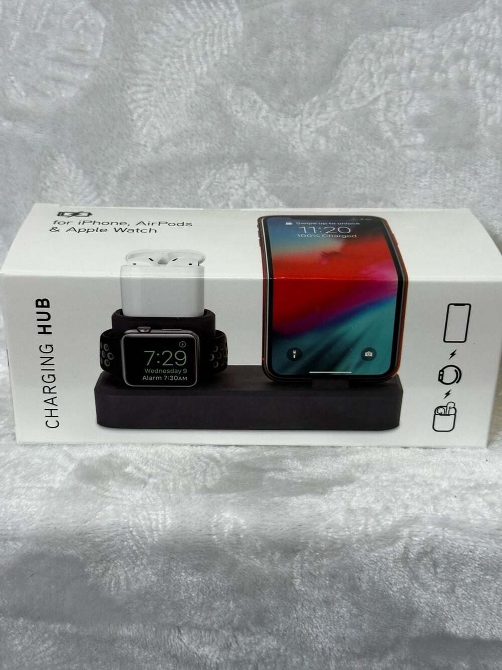 BMI Merchandise 3-in-1 Charging Hub Stand for iPhone, AirPods, and Apple Watch